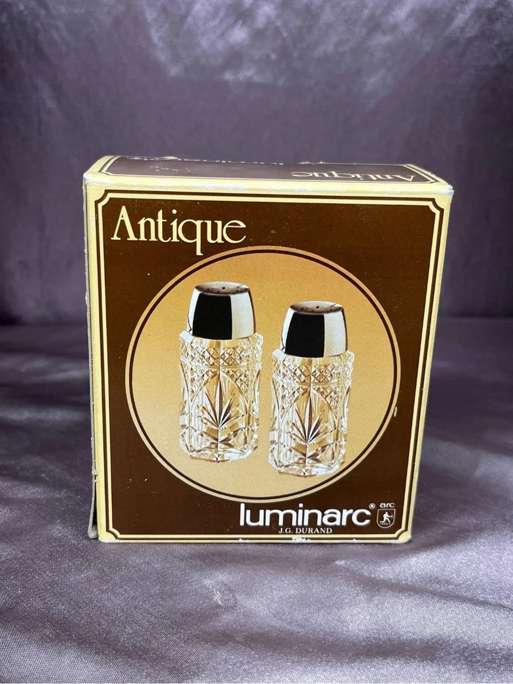 Luminarc J.G. Durand Vintage Glass Salt & Pepper Shakers w/ Original Box